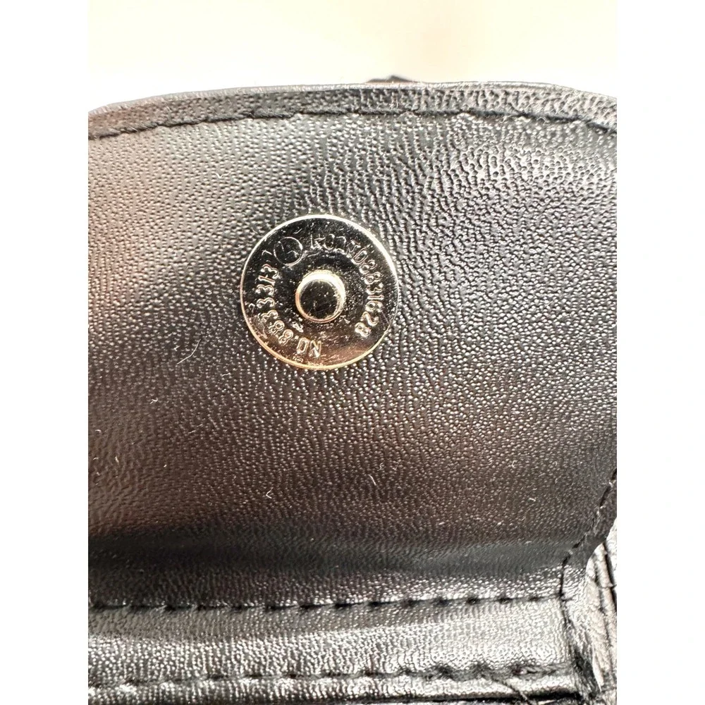 Black Leather Crossbody Sling Bag Multi Pocket Utility Messenger Travel Bag